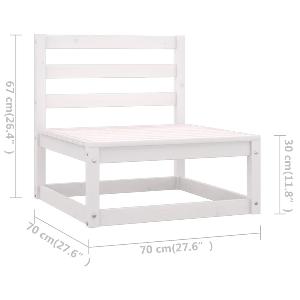 Outdoor-Sofa 4-Sitzer Weiss Massivholz Kiefer
